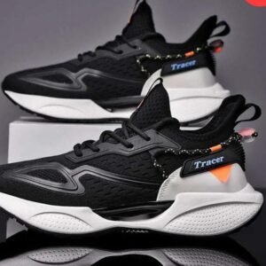 TRACER Black White Breathable Causal Running Shoes